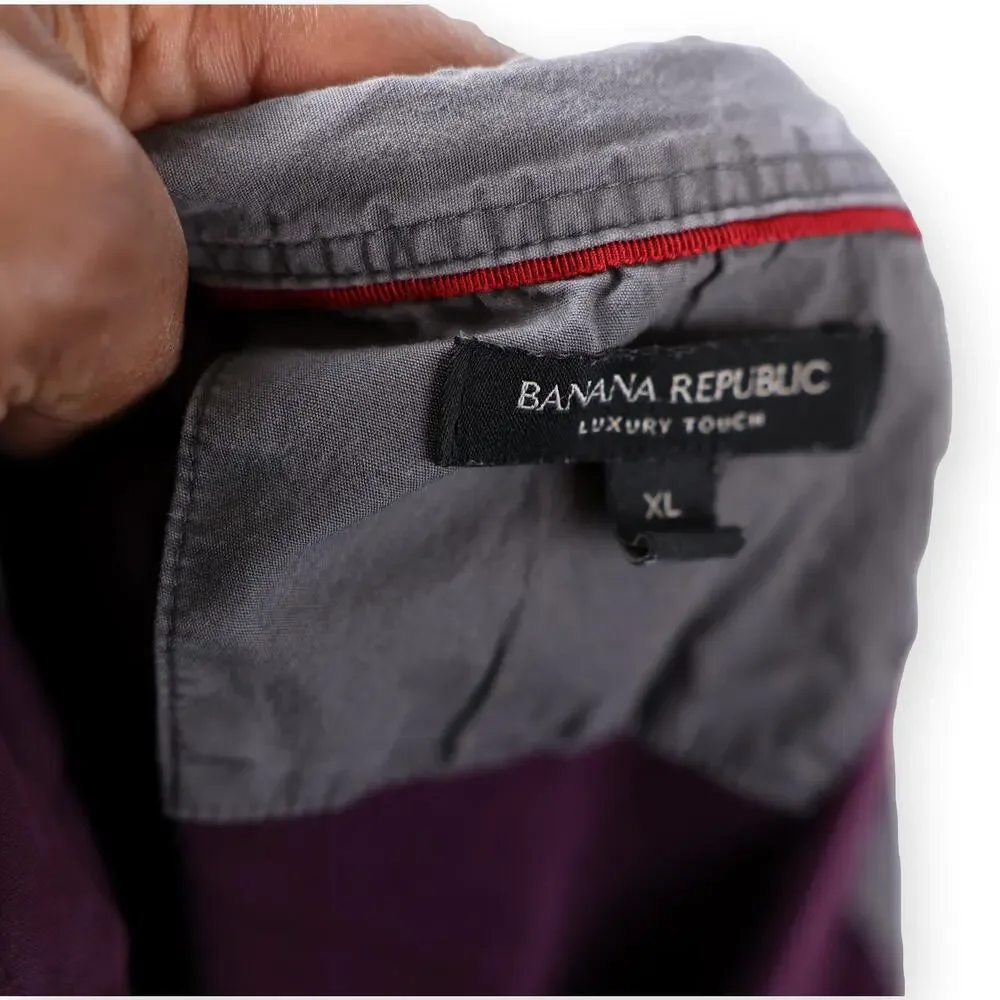 Banana Republic Mens Purple Stripe Luxury Touch Polo XL
